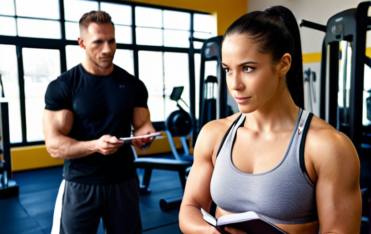 **Image Prompt:** A personal trainer actively listening to a client in a bright, modern gym. The trainer is taking notes, maintaining eye contact, and displaying a genuine, empathetic expression. In the background, other clients are engaged in personalized workout routines. The overall tone is supportive and focused on individual needs.